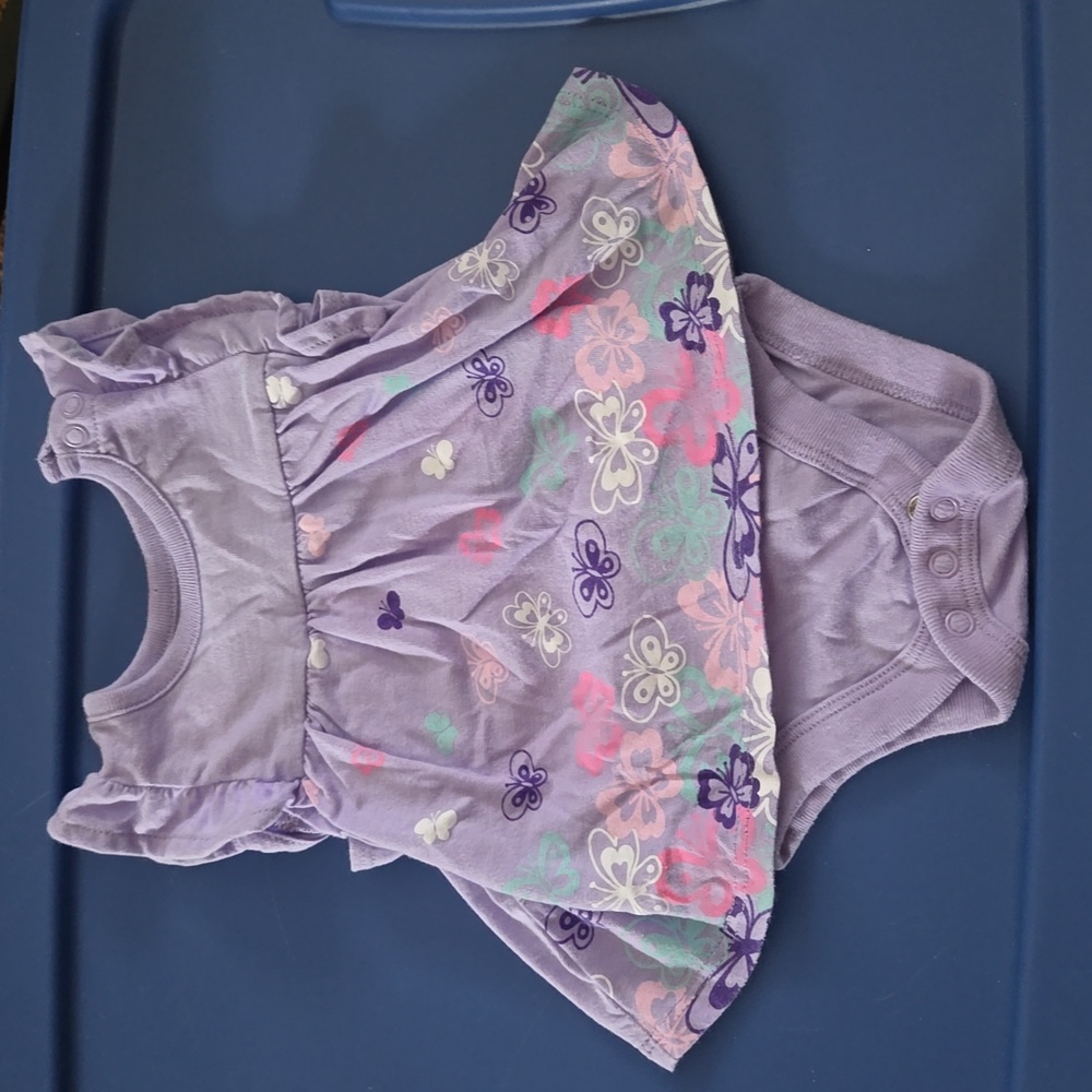 Purple butterfly romper